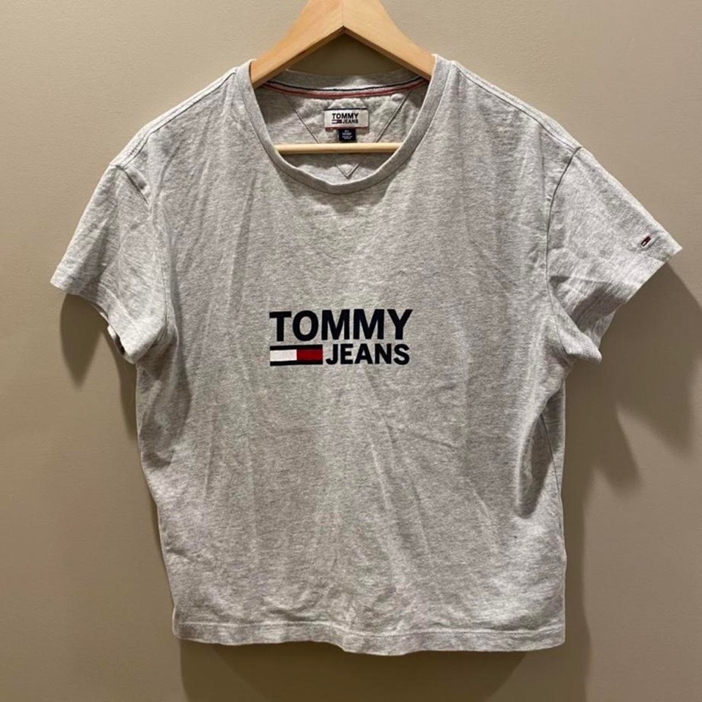 Tommy Hilfiger Brand Gray Cropped Tee